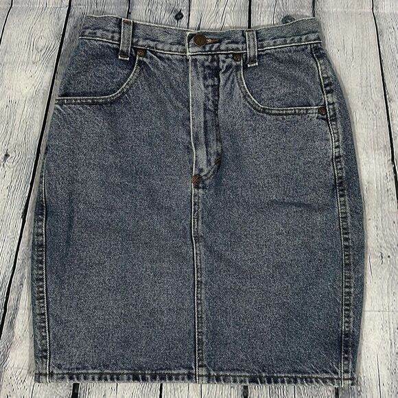 80's United Colors of Benetton Denim Blue Jean Skirt Vintage "TYPE DE NIMES" - Picture 2 of 8